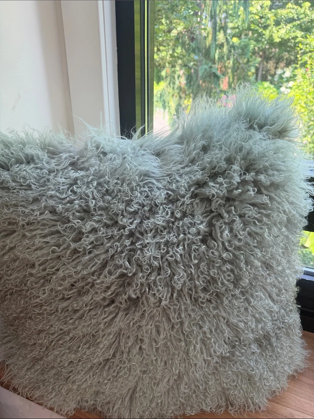 West Elm pair of large Mongolian lamb PillowCovers